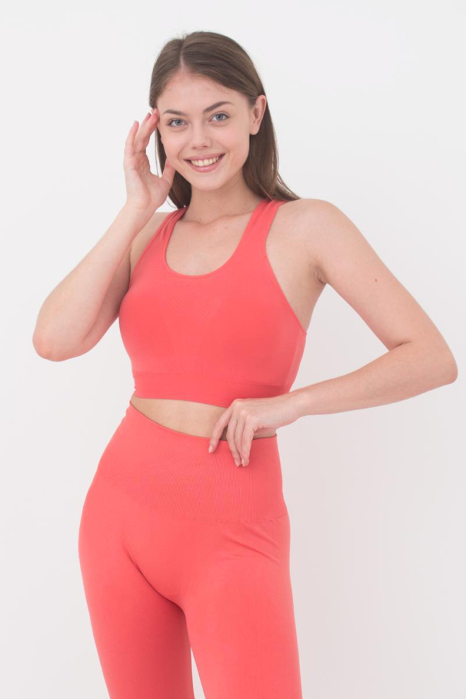 Спортивний безшовний топ Top energy Giulia (burnt coral)