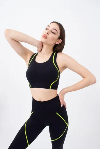 Спортивний топ Top neon stripe Giulia (black/yellow neon) Спортивний топ Top neon stripe Giulia (black/yellow neon)