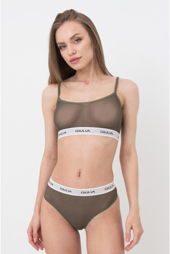 Прозрачный топ в сетку на широкой резинке Top Net 4101/40 Giulia (khaki) Прозрачный топ в сетку на широкой резинке Top Net 4101/40 Giulia (khaki)