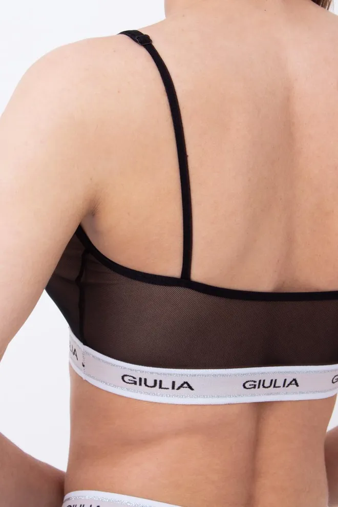 Прозорий топ у сітку на широкій резинці Top Net 4101/40 Giulia(black)