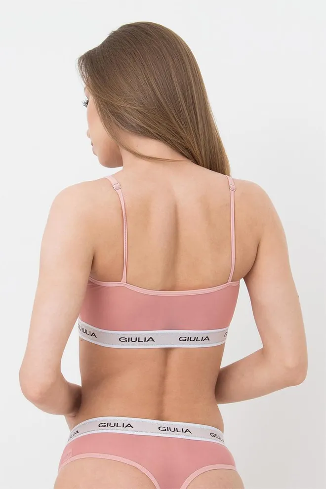 Прозорий топ у сітку на широкій резинці Top Net 4101/40 Giulia(powder)