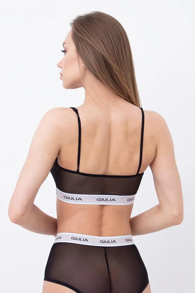 Прозорий топ у сітку на широкій резинці Top Net 4101/40 Giulia(black)