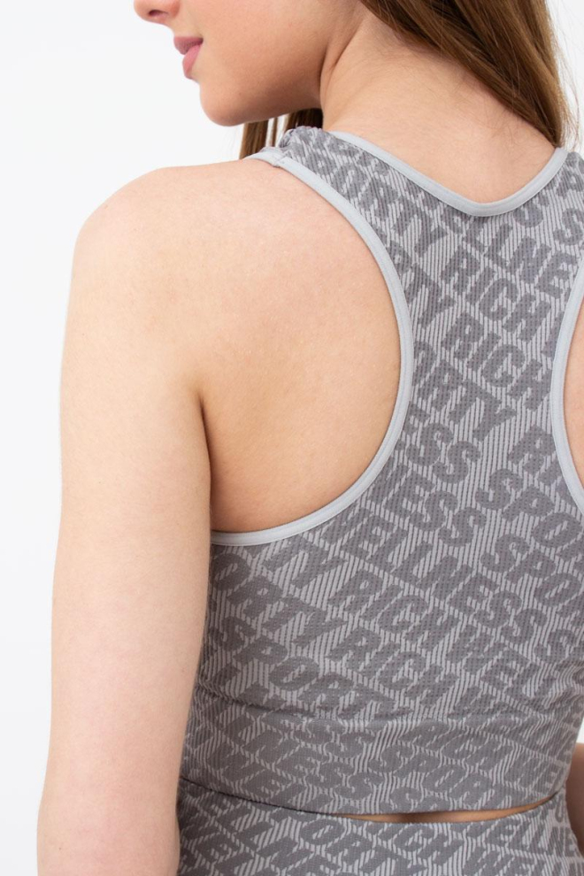 Безшовний топ в рубчик на широких бретелях Top rib wellness Giulia (без упаковки) (ultimate grey), сірий
