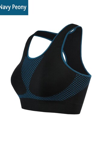 Спортивний безшовний топ Top sport cell Giulia (navy peony)