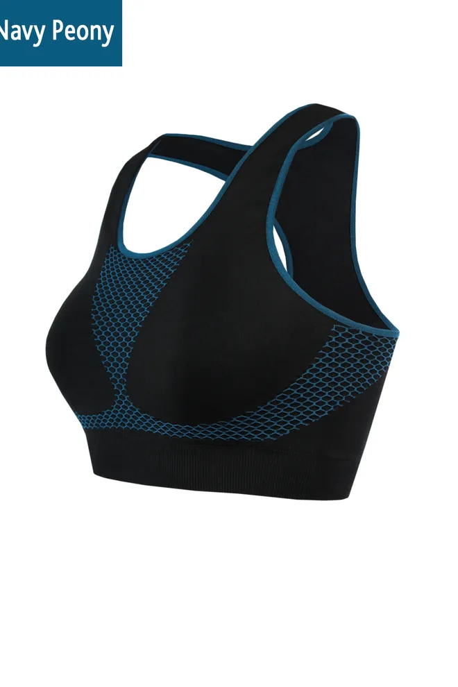 Спортивний безшовний топ Top sport cell Giulia (navy peony)