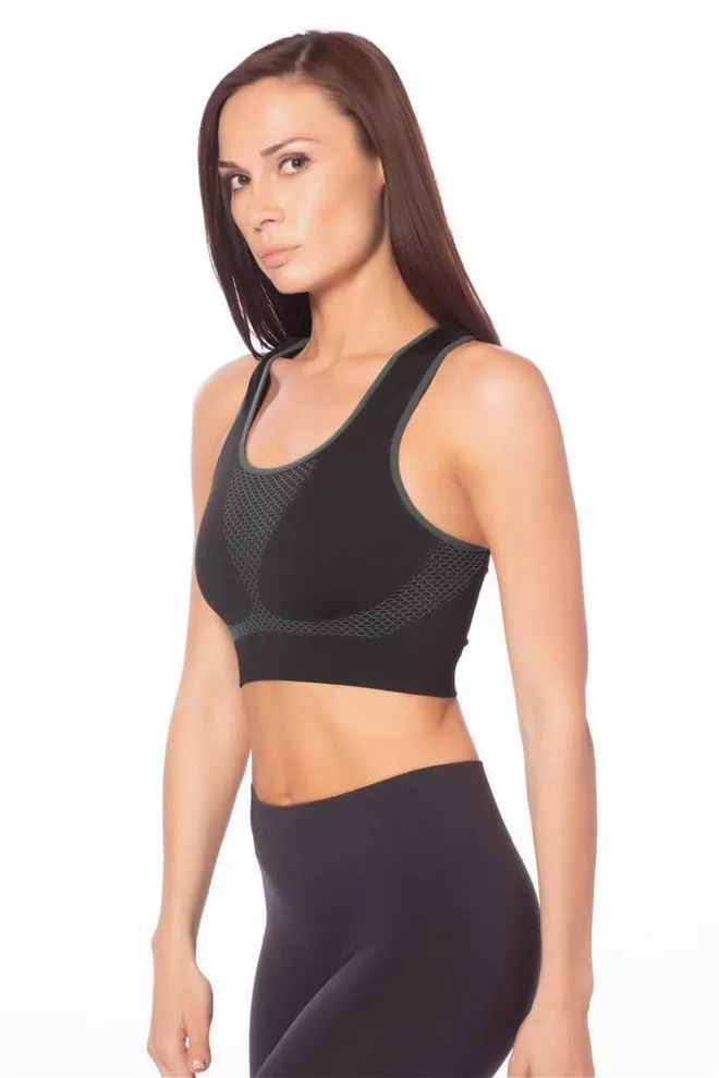 Спортивний безшовний топ Top sport cell Giulia (khaki)