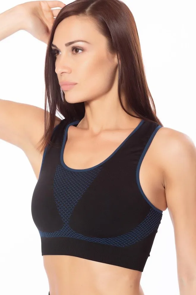 Спортивний безшовний топ Top sport cell Giulia (navy peony)