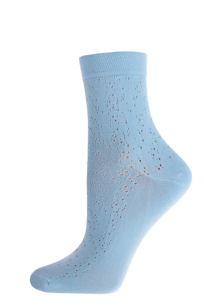 TR-06 Класичні жіночі шкарпетки в дрібну сіточку TM GIULIA  (baby blue)