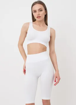 Велосипедки женские в рубчик Tracks rib Giulia (white), белый