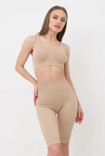 Велосипедки жіночі в рубчик Tracks rib Giulia (naturale), бежевий Велосипедки жіночі в рубчик Tracks rib Giulia (naturale), бежевий