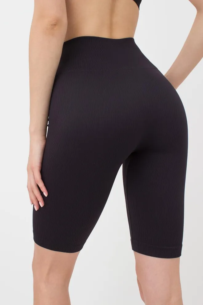 Велосипедки женские в рубчик TRACKS RIB Giulia (black), черный