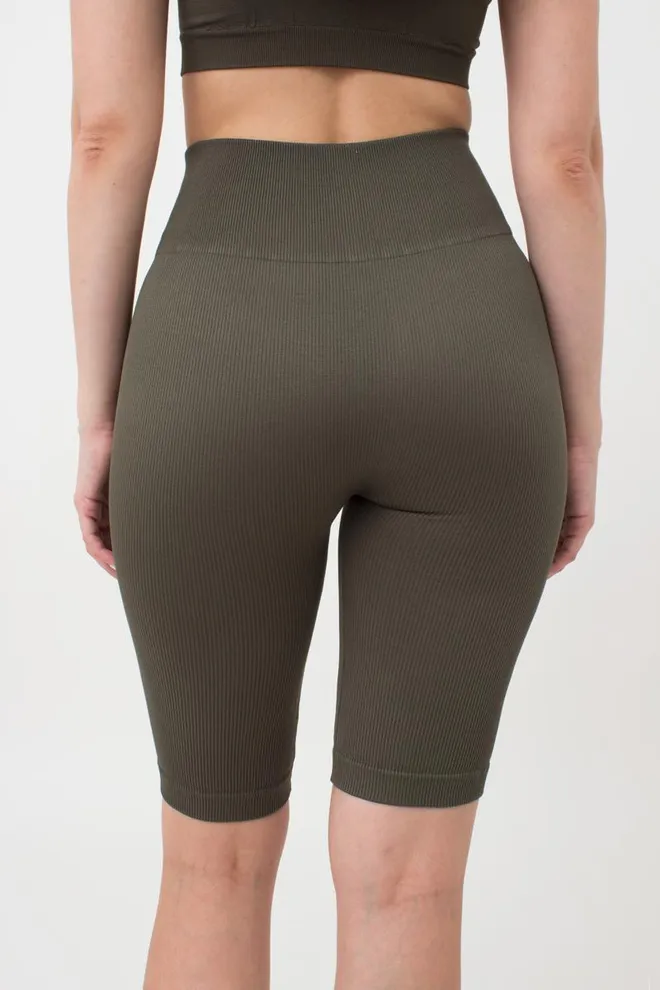 Велосипедки женские в рубчик TRACKS RIB Giulia (khaki), зеленый