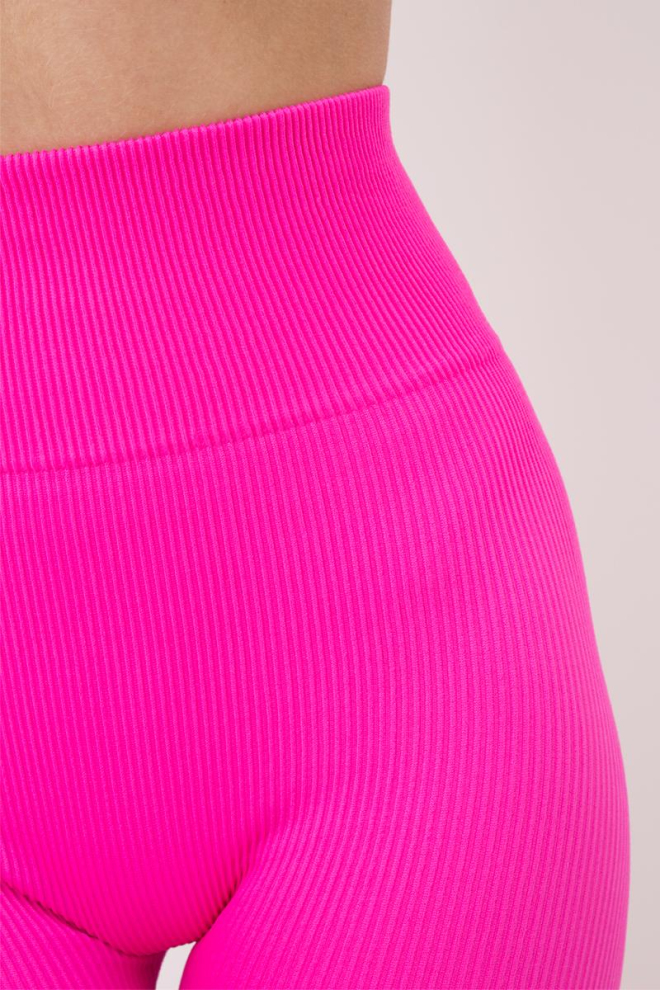 Велосипедки жіночі в рубчик Tracks rib Giulia (pink neon), рожевий
