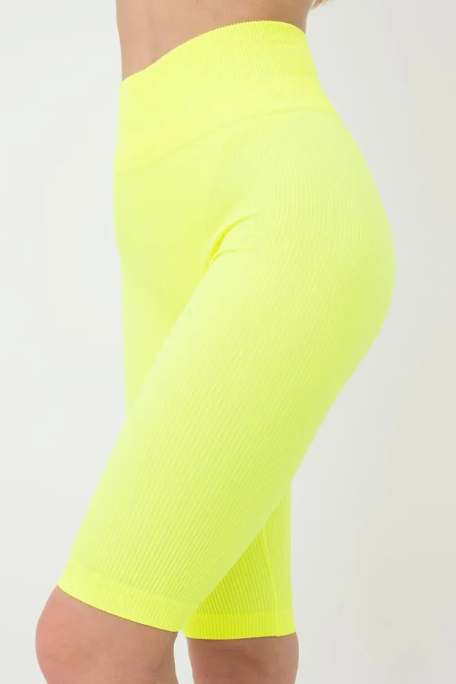 Велосипедки жіночі в рубчик TRACKS RIB Giulia (yellow neon), жовтий