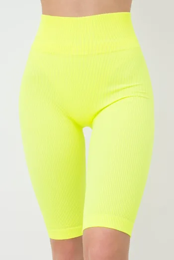 Велосипедки жіночі в рубчик TRACKS RIB Giulia (yellow neon), жовтий Велосипедки жіночі в рубчик TRACKS RIB Giulia (yellow neon), жовтий