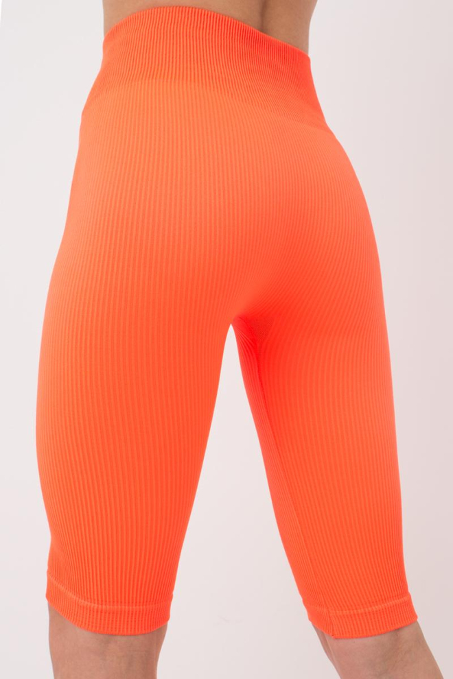 Велосипедки жіночі в рубчик Tracks rib Giulia (orange neon)