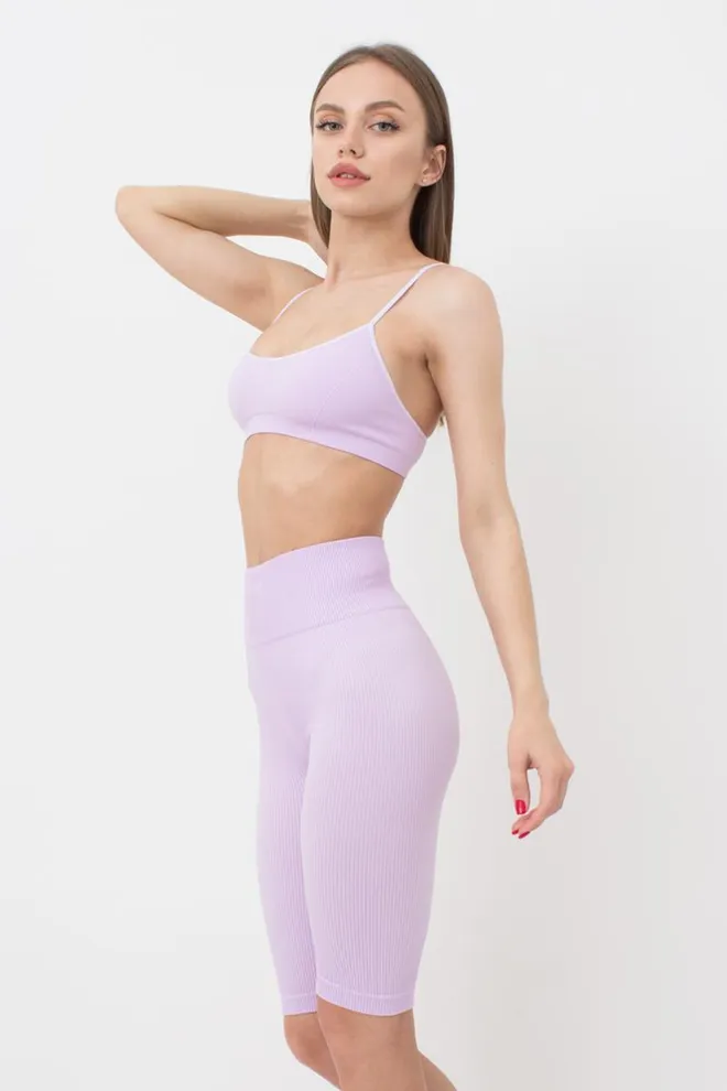 Велосипедки жіночі в рубчик Tracks rib Giulia (orchid bloom), фіолетовий