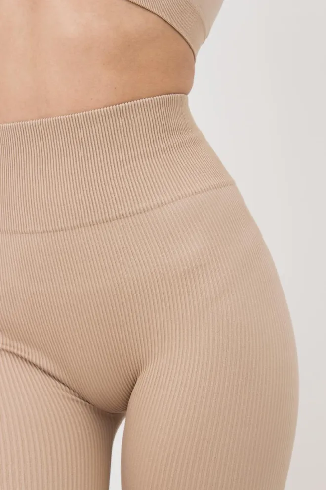 Велосипедки женские в рубчик Tracks rib Giulia (naturale), бежевый