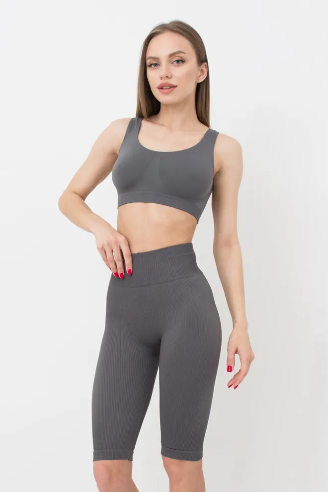 Велосипедки женские в рубчик TRACKS RIB Giulia (poppy seed), серый