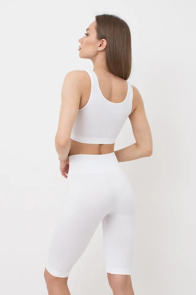 Велосипедки жіночі в рубчик Tracks rib Giulia (white), білий