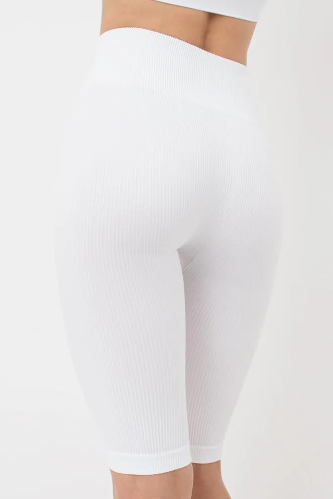 Велосипедки жіночі в рубчик Tracks rib Giulia (white), білий