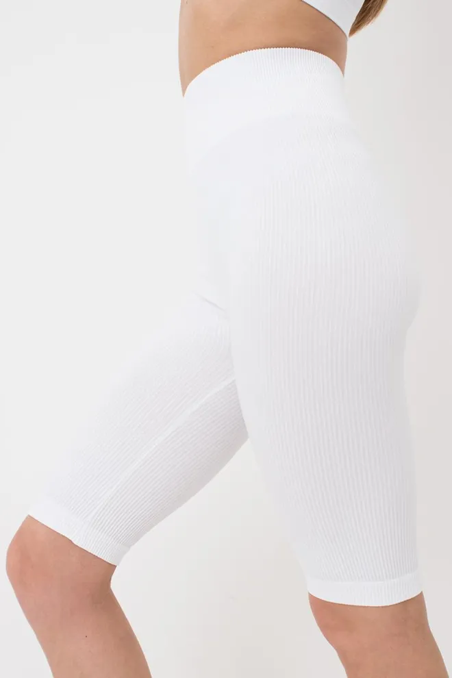 Велосипедки жіночі в рубчик Tracks rib Giulia (white), білий