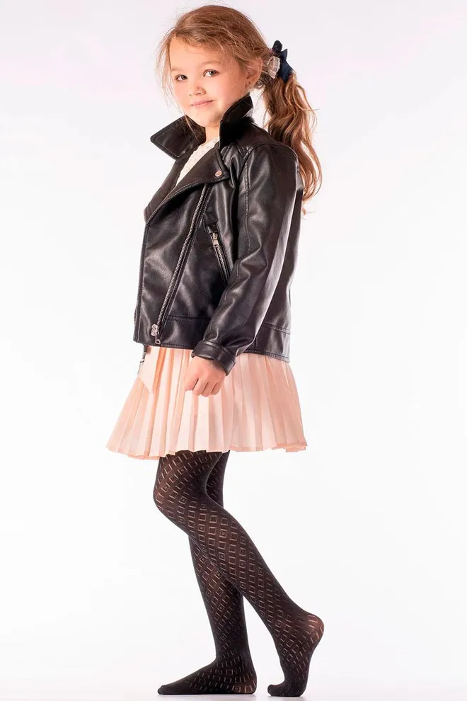 Дитячі колготки з візерунком TRAISY KIDS 80 (2) Giulia (nero), чорний