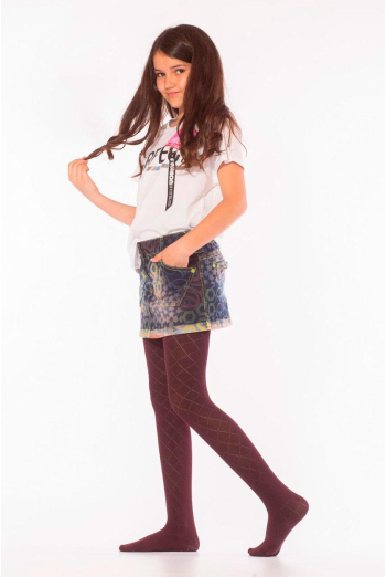 Дитячі колготки з ажурним малюнком Trixie model 1 Giulia (marsala) Дитячі колготки з ажурним малюнком Trixie model 1 Giulia (marsala)