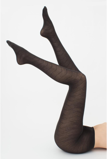 Колготки теплі з візерунком Twill 180 den model 1 Giulia (black)