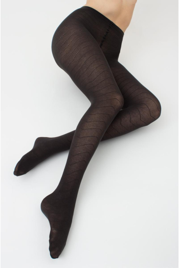 Колготки теплі з візерунком Twill 180 den model 1 Giulia (pirate black)