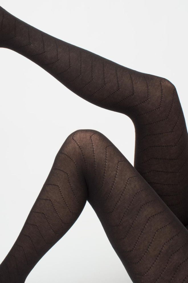 Колготки теплі з візерунком Twill 180 den model 1 Giulia (black)