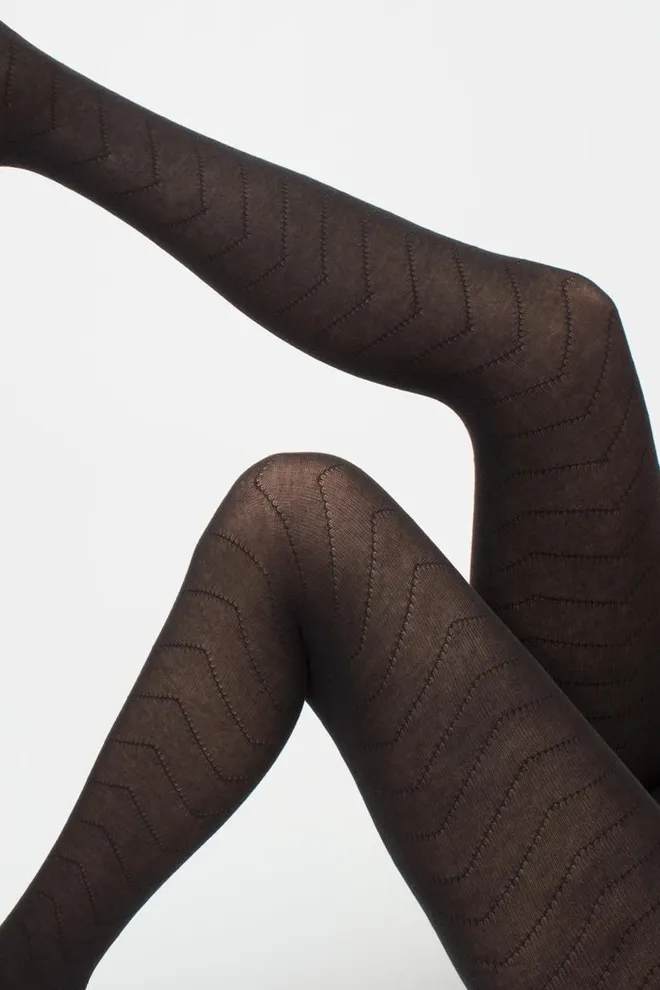 Колготки теплые с узором Twill 180 den model 1 Giulia (black)