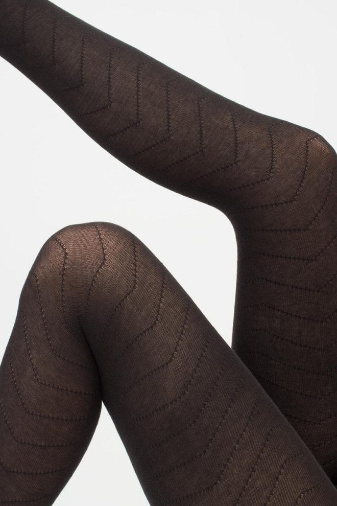Колготки теплі з візерунком Twill 180 den model 1 Giulia (pirate black)