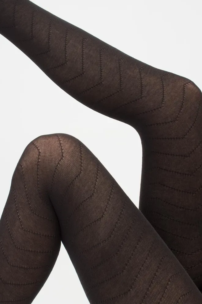 Колготки теплые с узором Twill 180 den model 1 Giulia (pirate black)