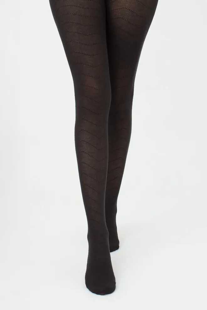 Колготки теплые с узором Twill 180 den model 1 Giulia (pirate black)