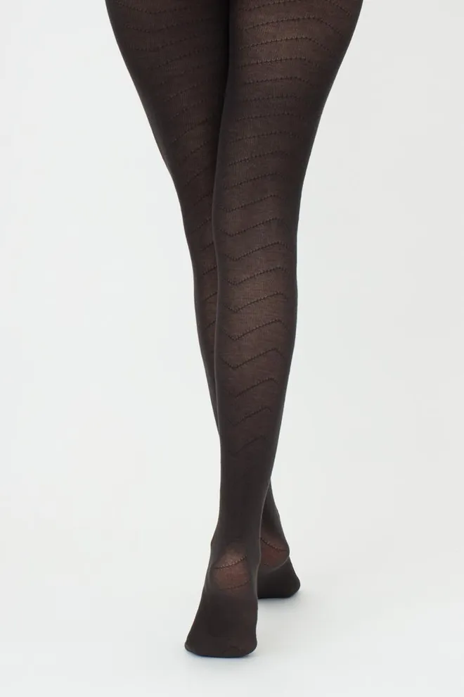 Колготки теплые с узором Twill 180 den model 1 Giulia (pirate black)