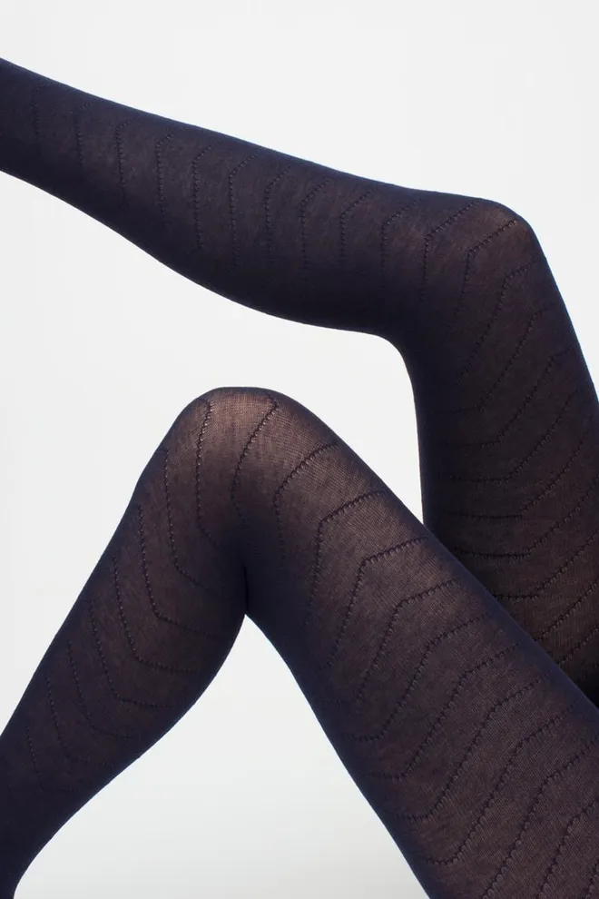 Колготки теплые с узором Twill 180 den model 1 Giulia (navy blazer)
