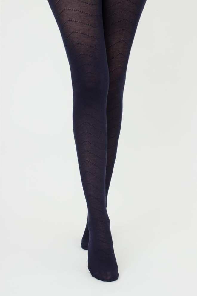 Колготки теплі з візерунком Twill 180 den model 1 Giulia (navy blazer)