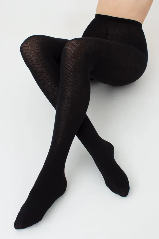 Колготки теплые с узором Twill 180 den model 2 Giulia (black)