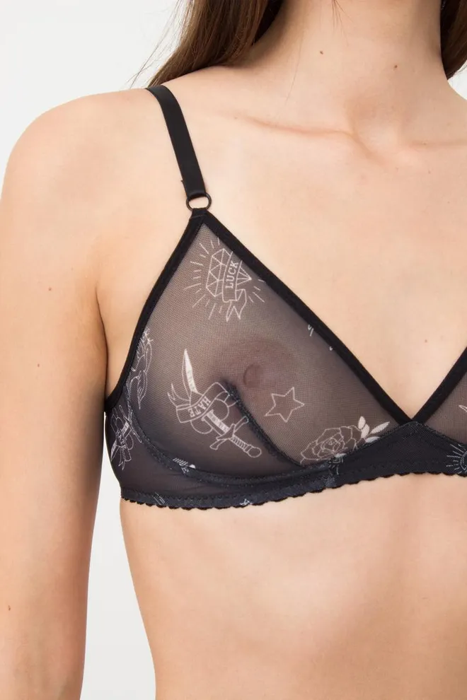 Бюстгальтер Tatoo 1605/04 Giulia (black tattoo), чорний