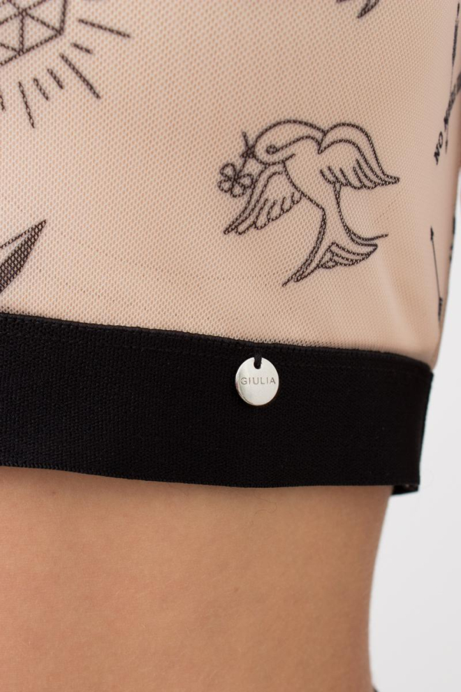 Кроп-топ в сіточку Tatoo 4103/07 (beige tatoo), бежевий