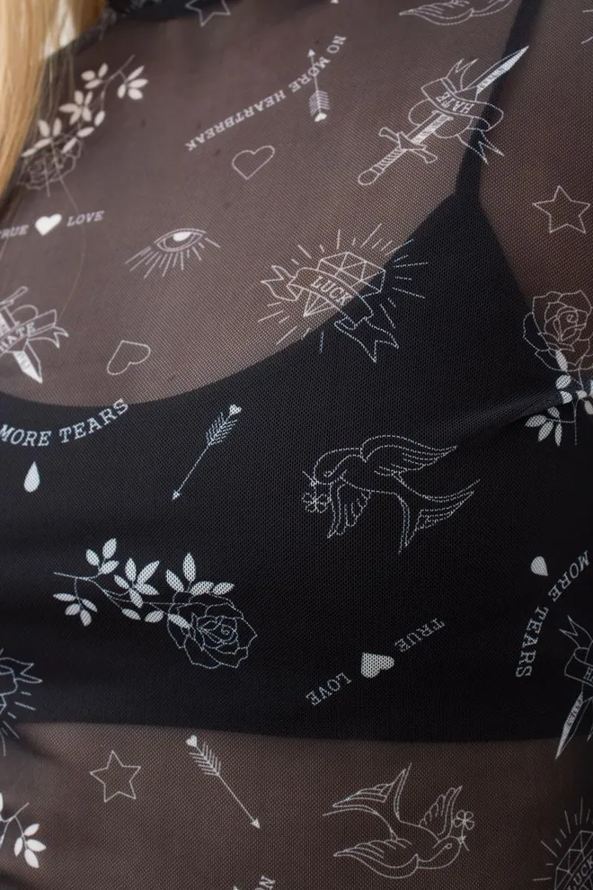 Водолазка в сетку TATOO 4901/07 Giulia (black tattoo), черный