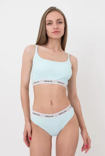 Топ бавовняний у рубчик Top rib classic 4101/60 Giulia (blue)