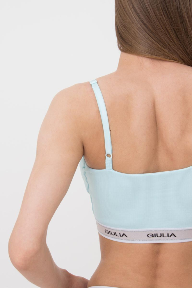 Топ хлопковый в рубчик Top rib classic 4101/60 Giulia (blue)
