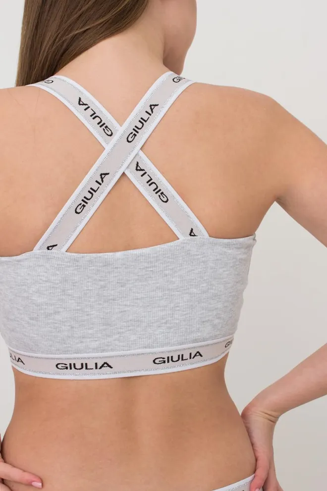 Топ спортивный в рубчик Top rib sport 4102/600 Giulia (grey)
