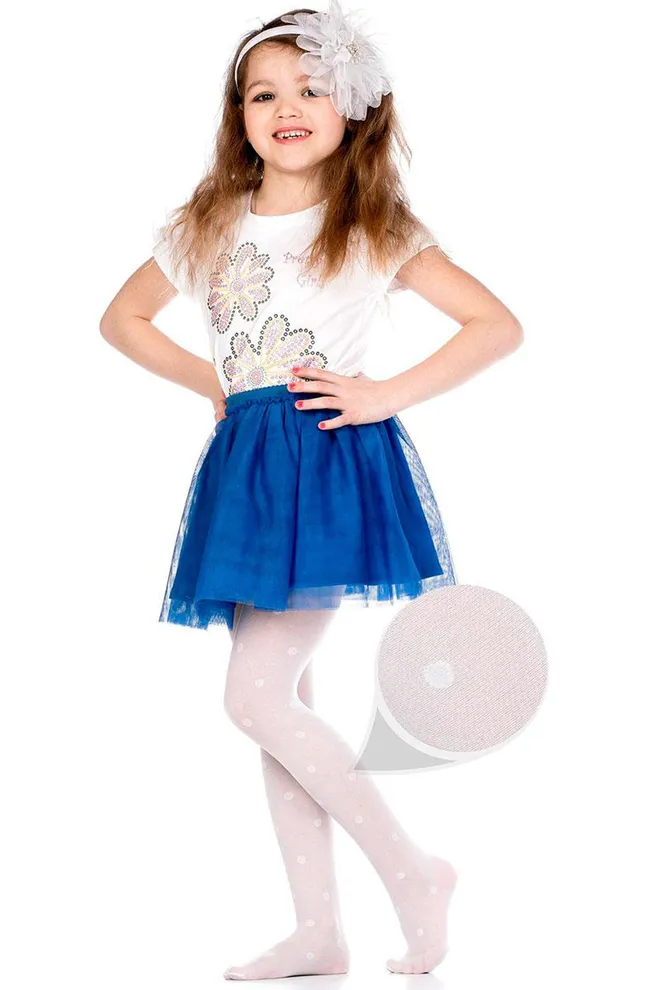 Детские колготки в горох Milana 40 den model 6 Giulia (bianco)