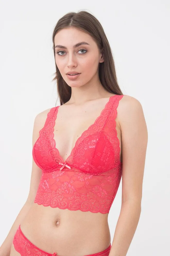 Бюстгальтер кружевной с мягкой чашкой Valencia 1603/01 Giulia (coral)