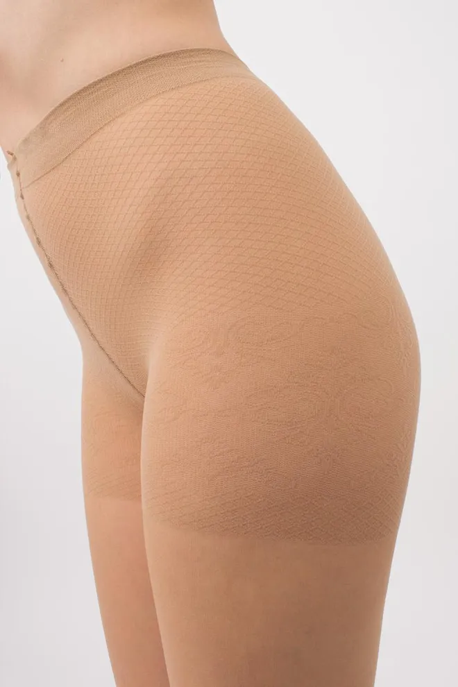 Колготки зі швом в горох Virginia 20 den model 1 Giulia (daino)