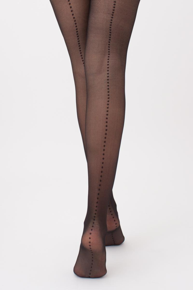 Колготки зі швом в горох Virginia 20 den model 1 Giulia (nero)
