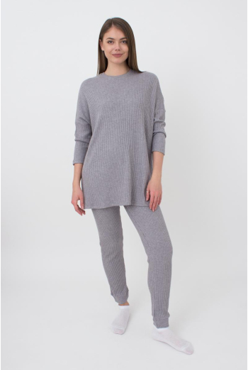 Штани з манжетами в рубчик WARMLY TOUCH 4308/150 Giulia (grey), сірий
